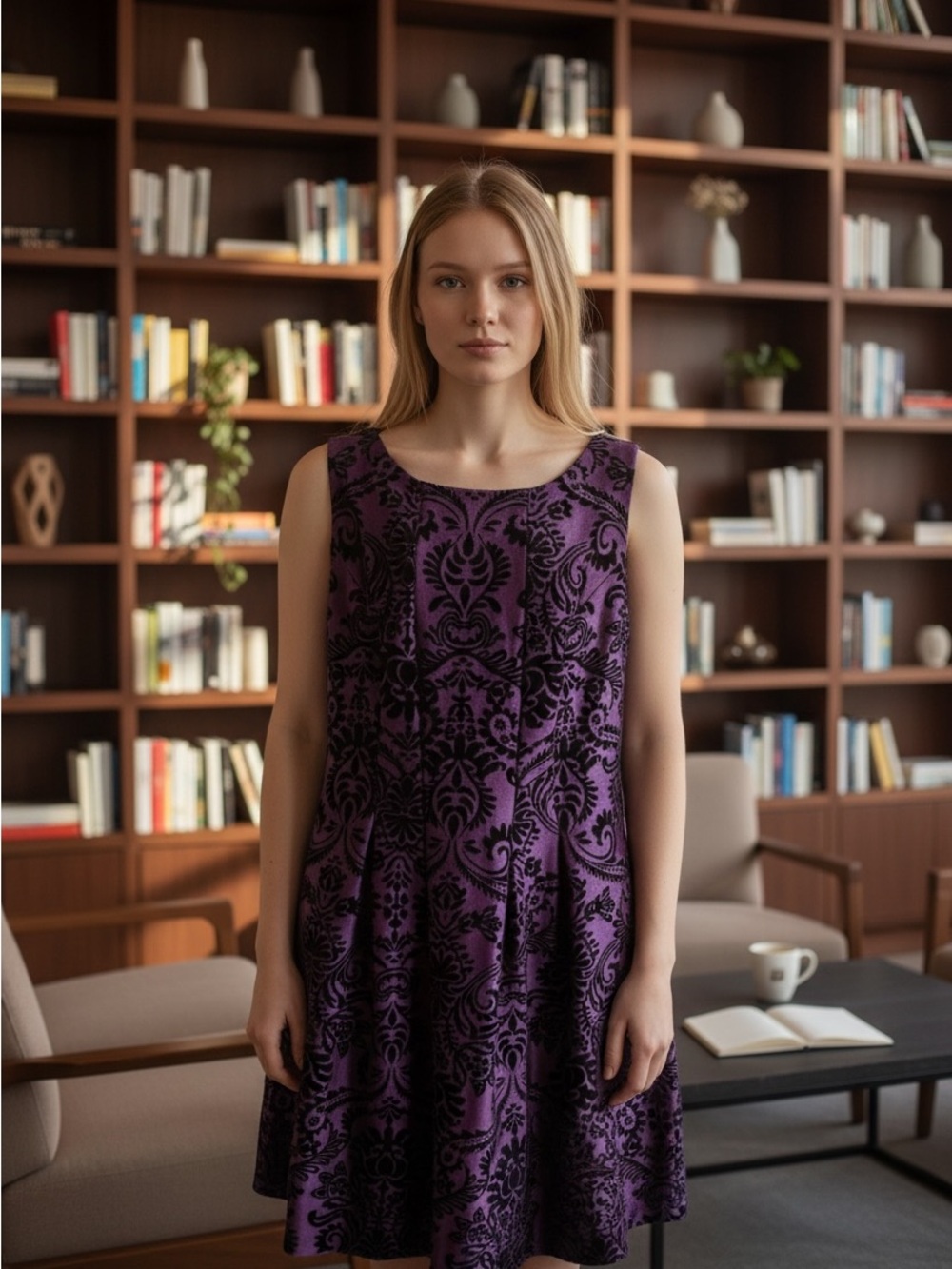 Gabby Skye Plum and Black Floral Dress Sz 14W